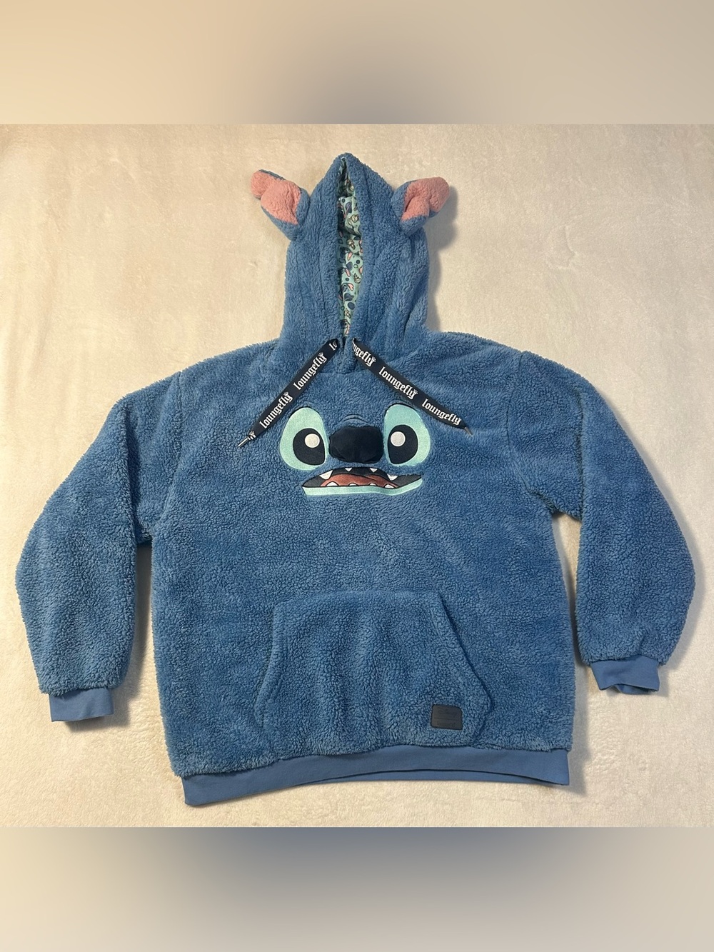 Loungefly Blue Plush Stitch Character Hoodie with Ear Details